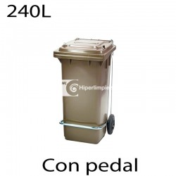 Contenedor de basura 240L marrón con pedal