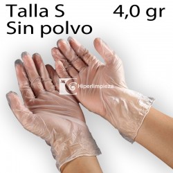 100 guantes de vinilo sin polvo transparentes 4gr TS