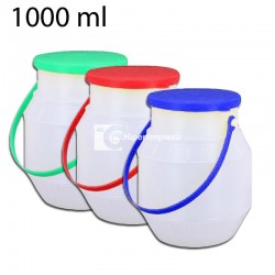 50 uds lecheras plástico con tapa 1000 ml