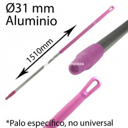 Mango alimentaria aluminio 1510mm rosa