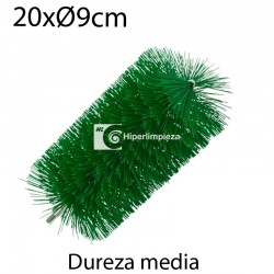 Cepillo limpiatubos alim sin palo 90mm medio verde